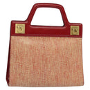 Salvatore Ferragamo Gancini Hand Bag Leather Red Gold Auth 137177-1