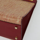 Salvatore Ferragamo Gancini Hand Bag Leather Red Gold Auth 137177-14