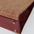 Salvatore Ferragamo Gancini Hand Bag Leather Red Gold Auth 137177-16