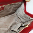 Salvatore Ferragamo Gancini Hand Bag Leather Red Gold Auth 137177-17