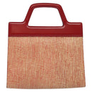 Salvatore Ferragamo Gancini Hand Bag Leather Red Gold Auth 137177-2