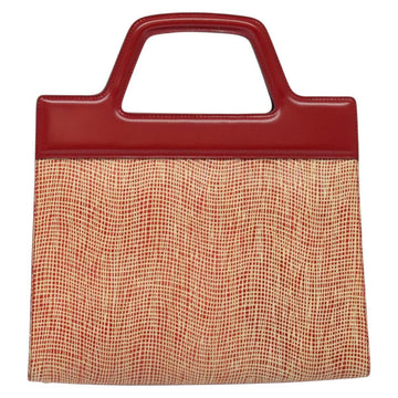 Salvatore Ferragamo Gancini Hand Bag Leather Red Gold Auth 137177 - 0