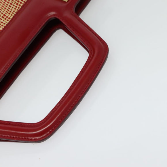 Salvatore Ferragamo Gancini Hand Bag Leather Red Gold Auth 137177