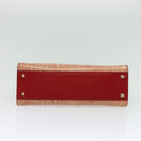 Salvatore Ferragamo Gancini Hand Bag Leather Red Gold Auth 137177-5