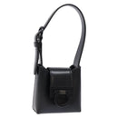 Salvatore Ferragamo Gancini Hand Bag Leather Black Silver Auth 137178-1