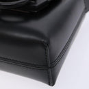 Salvatore Ferragamo Gancini Hand Bag Leather Black Silver Auth 137178-9