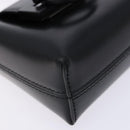 Salvatore Ferragamo Gancini Hand Bag Leather Black Silver Auth 137178-14