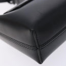 Salvatore Ferragamo Gancini Hand Bag Leather Black Silver Auth 137178-16