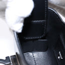 Salvatore Ferragamo Gancini Hand Bag Leather Black Silver Auth 137178-21