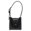 Salvatore Ferragamo Gancini Hand Bag Leather Black Silver Auth 137178-13