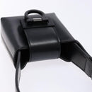 Salvatore Ferragamo Gancini Hand Bag Leather Black Silver Auth 137178-6