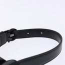 Salvatore Ferragamo Gancini Hand Bag Leather Black Silver Auth 137178-8