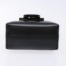 Salvatore Ferragamo Gancini Hand Bag Leather Black Silver Auth 137178-5