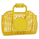 FENDI Basket Hand Bag Plastic Yellow Gold Auth 137182-1