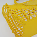 FENDI Basket Hand Bag Plastic Yellow Gold Auth 137182-9