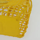 FENDI Basket Hand Bag Plastic Yellow Gold Auth 137182-14
