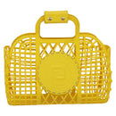FENDI Basket Hand Bag Plastic Yellow Gold Auth 137182-13