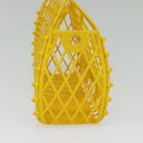 FENDI Basket Hand Bag Plastic Yellow Gold Auth 137182-3