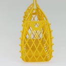 FENDI Basket Hand Bag Plastic Yellow Gold Auth 137182-4
