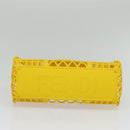 FENDI Basket Hand Bag Plastic Yellow Gold Auth 137182-5