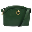 CELINE Shoulder Bag Leather Green Gold Auth 137184-1