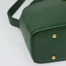 CELINE Shoulder Bag Leather Green Gold Auth 137184-10