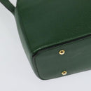 CELINE Shoulder Bag Leather Green Gold Auth 137184-12