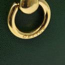 CELINE Shoulder Bag Leather Green Gold Auth 137184-14
