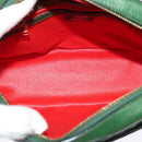 CELINE Shoulder Bag Leather Green Gold Auth 137184-16