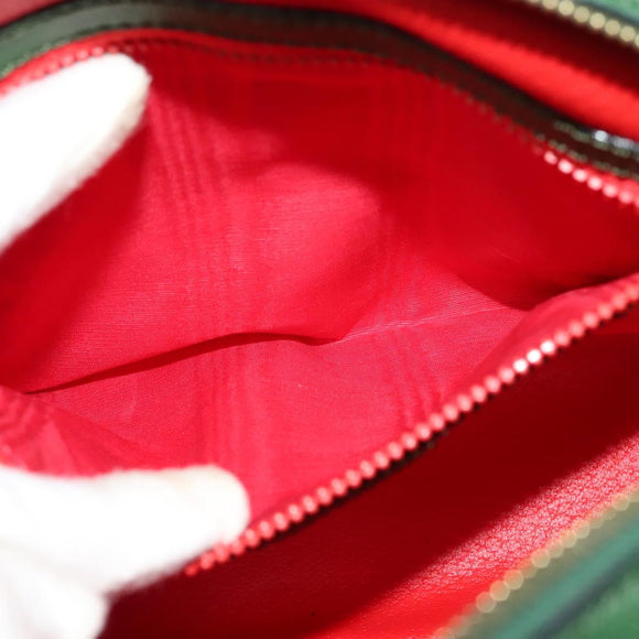 CELINE Shoulder Bag Leather Green Gold Auth 137184