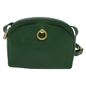 CELINE Shoulder Bag Leather Green Gold Auth 137184 - 0