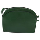 CELINE Shoulder Bag Leather Green Gold Auth 137184-3