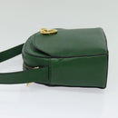 CELINE Shoulder Bag Leather Green Gold Auth 137184-4
