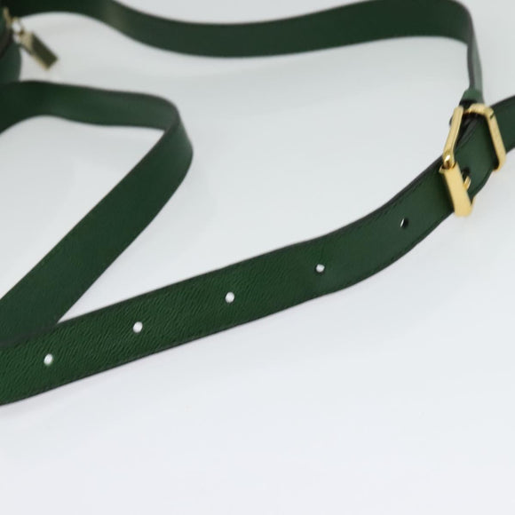 CELINE Shoulder Bag Leather Green Gold Auth 137184