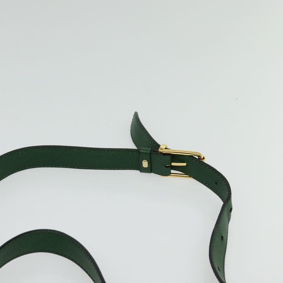 CELINE Shoulder Bag Leather Green Gold Auth 137184