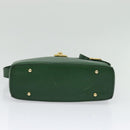 CELINE Shoulder Bag Leather Green Gold Auth 137184-9