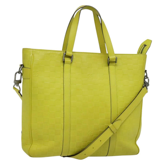 LOUIS VUITTON Damier Anfini Tadao PM 2Way Bag Bag Yellow N41393 LV Auth 137186
