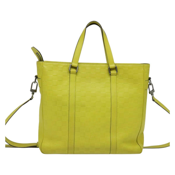 LOUIS VUITTON Damier Anfini Tadao PM 2Way Bag Bag Yellow N41393 LV Auth 137186