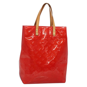 LOUIS VUITTON Monogram Vernis Reade MM Hand Bag Red Rouge M91086 LV Auth 137187