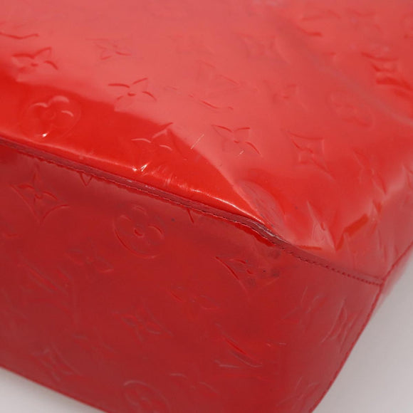 LOUIS VUITTON Monogram Vernis Reade MM Hand Bag Red Rouge M91086 LV Auth 137187