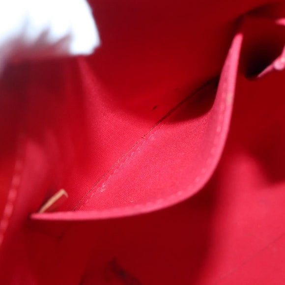 LOUIS VUITTON Monogram Vernis Reade MM Hand Bag Red Rouge M91086 LV Auth 137187