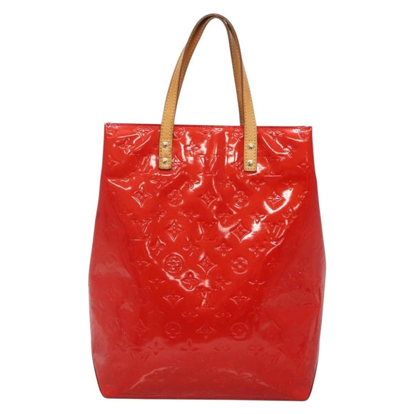 LOUIS VUITTON Monogram Vernis Reade MM Hand Bag Red Rouge M91086 LV Auth 137187