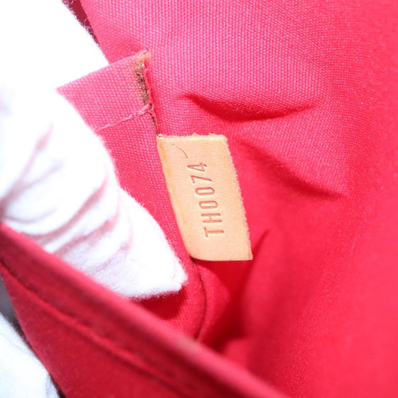 LOUIS VUITTON Monogram Vernis Reade MM Hand Bag Red Rouge M91086 LV Auth 137187