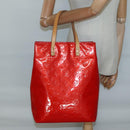 LOUIS VUITTON Monogram Vernis Reade MM Hand Bag Red Rouge M91086 LV Auth 137187-21
