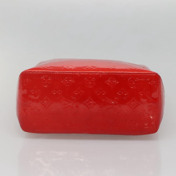 LOUIS VUITTON Monogram Vernis Reade MM Hand Bag Red Rouge M91086 LV Auth 137187