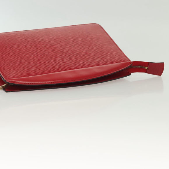 LOUIS VUITTON Epi Trousse Crete Clutch Bag Red M48407 LV Auth 137190
