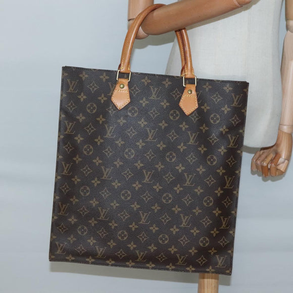 LOUIS VUITTON Monogram Sac Plat Hand Bag M51140 LV Auth 137198