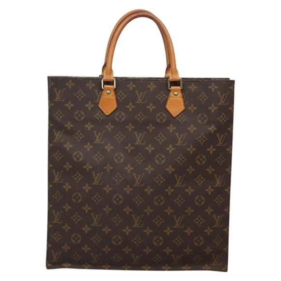 LOUIS VUITTON Monogram Sac Plat Hand Bag M51140 LV Auth 137198