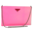 PRADA Chain Clutch Bag Nylon Pink Auth 137210-1