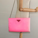 PRADA Chain Clutch Bag Nylon Pink Auth 137210-22